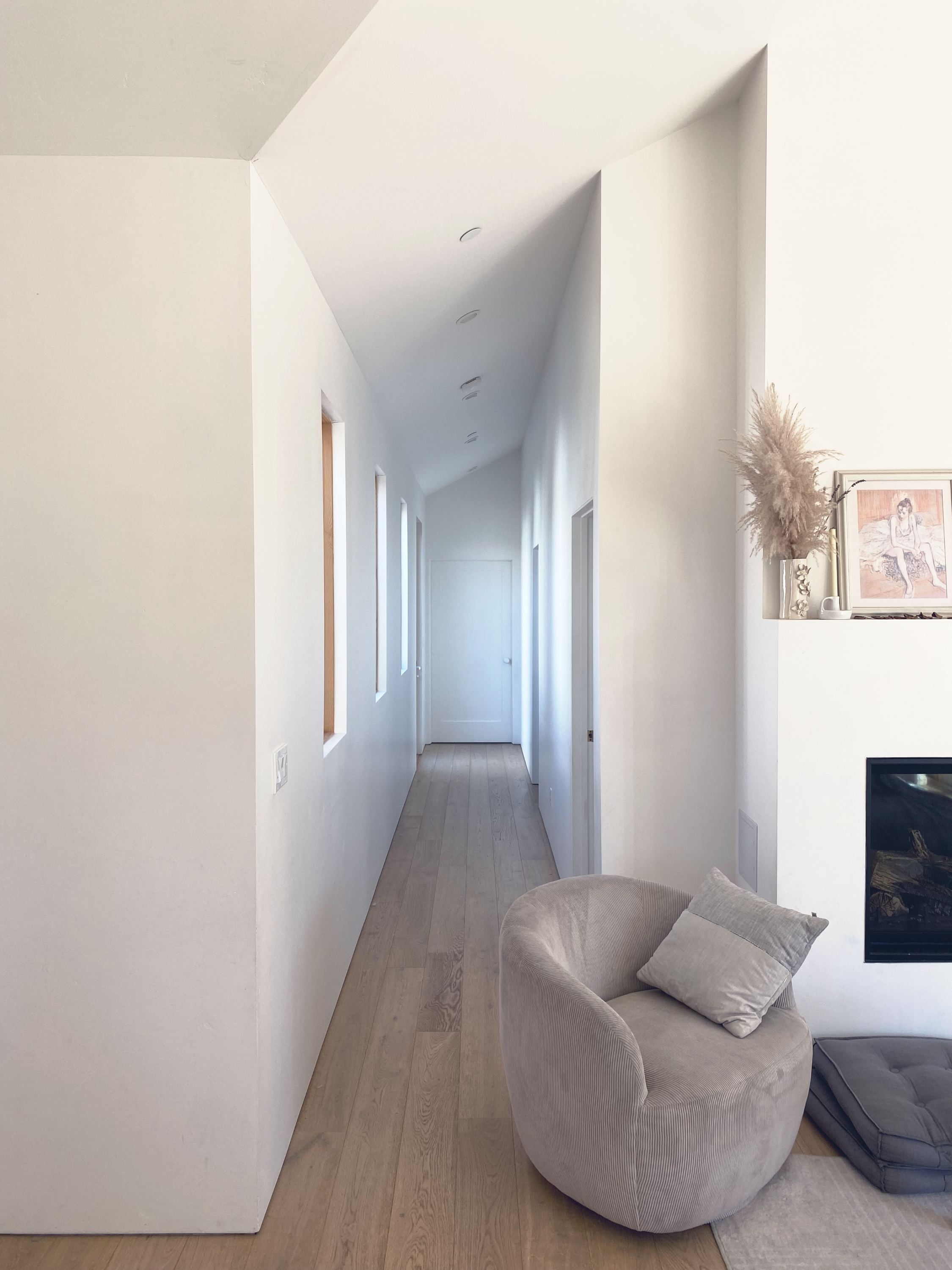 Finished residential hallway with natural light